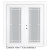 Steel Garden Door-Prairie Style Grill-5 Ft. x 82.375 In. Pre-Finished White Lowe Argon-Right Hand