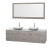 Centra 80 In. Double Vanity in Gray Oak with Solid SurfaceTop with White Carrera Sinks and 70 In. Mirror