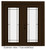 Steel Garden Door-Prairie Style Grill-6 Ft. x 82.375 In. Pre-Finished Brown LowE Argon-Right Hand