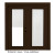 Steel Garden Door-Internal Mini Blinds-5 Ft. x 82.375 In. Pre-Finished Brown - Left Hand