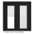 Steel Garden Door-Internal Mini Blinds-5 Ft. x 82.375 In. Pre-Finished Black - Right Hand