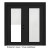 Steel Garden Door-Internal Mini Blinds-6 Ft. x 82.375 In. Pre-Finished Black - Left Hand