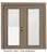 Steel Garden Door-Internal Mini Blinds-6 Ft. x 82.375 In. Pre-Finished Sandstone - Left Hand