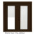 Steel Garden Door-Internal Mini Blinds-6 Ft. x 82.375 In. Pre-Finished Brown - Right Hand