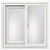 3500 SERIES Vinyl Slider Window 24 Inch x 24 Inch - Obscure Glass