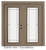 Steel Garden Door-Prairie Style Grill-6 Ft. x 82.375 In. Pre-Finished Sandstone LowE Argon-Left Hand