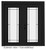 Steel Garden Door-Prairie Style Grill-6 Ft. x 82.375 In. Pre-Finished Black LowE Argon-Right Hand