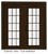 Steel Garden Door-15 Lite Internal Grill-5 Ft. x 82.375 In. Pre-Finished Brown LowE Argon-Right Hand