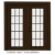 Steel Garden Door-15 Lite Internal Grill-6 Ft. x 82.375 In. Pre-Finished Brown LowE Argon-Right Hand