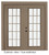 Steel Garden Door-15 Lite Internal Grill-6 Ft. x 82.375 In. Pre-Finished Sandstone LowE Argon-Right Hand
