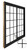 Double Sliding Patio Door - 15 Lite Internal White Flat Grill - 5 Ft. / 60 In. x 80 In. Black