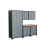 NewAge Products Pro Series 6 Piece Welded Cabinet Set With Black Frame and Grey Doors