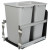 Double 50 Quart Bin Platinum Soft-Close Waste and Recycling Unit - 15.375 Inches Wide - Lid is not Included