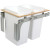 Double 35 Quart Bin White Top-Mount Waste and Recycling Unit - 15 Inches Wide - Lid is not Included