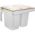 Double 35 Quart Bin White Soft-Close Top-Mount Waste and Recycling Unit - 18 Inches Wide - Lid is not Included