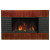 Electric Wall Mounted Fireplace - Mahogany Effect Wood Panel Design; Slim