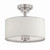 Savvy Collection 3 Light Satin Nickel & White Semi Flushmount