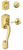 Bright Brass Door Handleset Camelot / Accent Lever