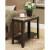 Accent Table - Cappuccino / Marble Top