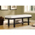 Bench - 48''L / Black Solid Wood / White Leather-Look