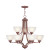 Providence 6 Light Bronze Incandescent Chandelier with Satin Glass