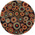 Panissieres Brown New Zealand Wool 3 Feet Round Area Rug