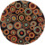 Panissieres Brown New Zealand Wool Area Rug - 6 Feet Round