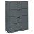 400 Series 4 Drawer Lateral File Charcoal Color