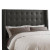 California King Nail Button Tufted Headboard in Linen Charcoal with Pewter Nail Buttons