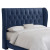 California King Tufted Wingback Headboard in Velvet Navy