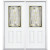 68''x80''x6 9/16'' Providence Brass Half Lite Left Hand Entry Door with Brickmould