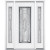 67''x80''x6 9/16'' Providence Nickel Full Lite Right Hand Entry Door with Brickmould