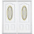 68''x80''x4 9/16'' Providence Brass 3/4 Oval Lite Right Hand Entry Door with Brickmould