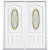 64''x80''x4 9/16'' Providence Brass 3/4 Oval Lite Left Hand Entry Door with Brickmould