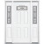 67''x80''x4 9/16'' Providence Antique Black Camber Fan Lite RH Entry Door with Brickmould