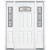 67''x80''x4 9/16'' Providence Antique Black Camber Fan Lite LH Entry Door with Brickmould