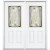 72''x80''x6 9/16'' Providence Brass Half Lite Right Hand Entry Door with Brickmould