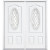 64''x80''x4 9/16'' Halifax Nickel 3/4 Oval Lite Right Hand Entry Door with Brickmould