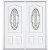 68''x80''x4 9/16'' Chatham Antique Black 3/4 Oval Lite Right Hand Entry Door with Brickmould