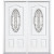 72''x80''x4 9/16'' Chatham Antique Black 3/4 Oval Lite Right Hand Entry Door with Brickmould