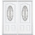 64''x80''x6 9/16'' Chatham Antique Black 3/4 Oval Lite Left Hand Entry Door with Brickmould