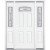 69''x80''x6 9/16'' Providence Nickel Camber Fan Lite Right Hand Entry Door with Brickmould