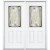 72''x80''x4 9/16'' Providence Brass Half Lite Right Hand Entry Door with Brickmould