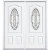 72''x80''x6 9/16'' Chatham Antique Black 3/4 Oval Lite Left Hand Entry Door with Brickmould