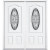 64''x80''x6 9/16'' Providence Antique Black 3/4 Oval Lite Right Hand Entry Door with Brickmould