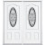 68''x80''x6 9/16'' Providence Antique Black 3/4 Oval Lite Left Hand Entry Door with Brickmould