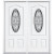 68''x80''x6 9/16'' Providence Antique Black 3/4 Oval Lite Right Hand Entry Door with Brickmould