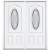 64''x80''x4 9/16'' Providence Nickel 3/4 Oval Lite Left Hand Entry Door with Brickmould