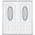 68''x80''x4 9/16'' Providence Nickel 3/4 Oval Lite Right Hand Entry Door with Brickmould