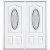 68''x80''x6 9/16'' Providence Nickel 3/4 Oval Lite Right Hand Entry Door with Brickmould